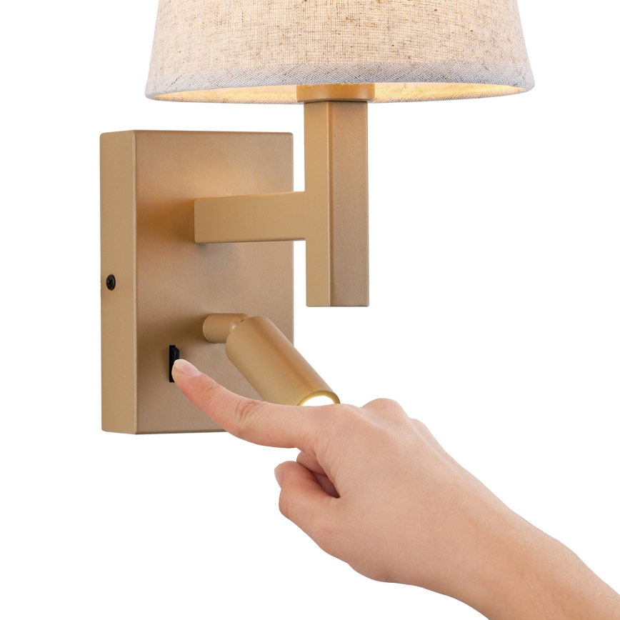 Brilagi - Lampe murale LED DEYA 1xE14/40W/230V + LED/3W lin/doré