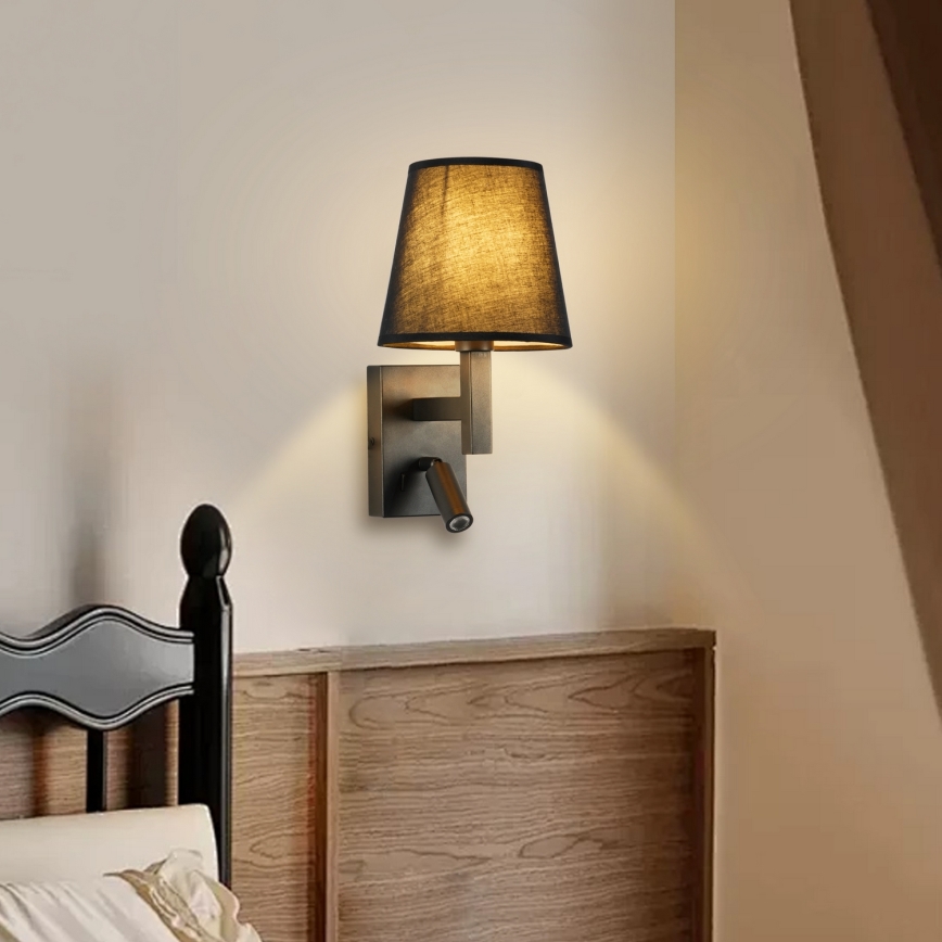 Brilagi - Lampe murale LED DEYA 1xE14/40W/230V + LED/3W noir