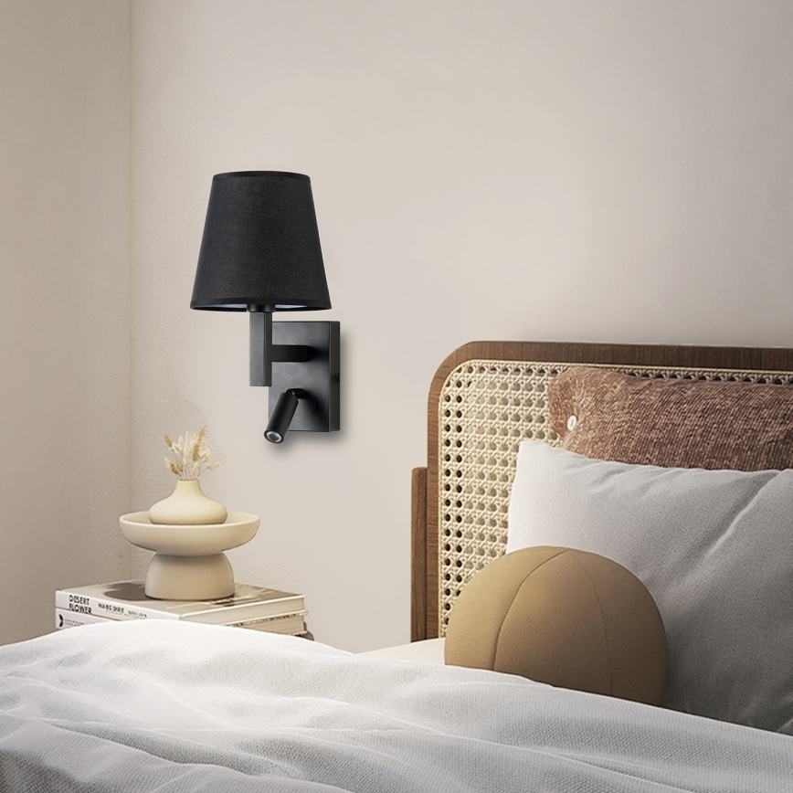 Brilagi - Lampe murale LED DEYA 1xE14/40W/230V + LED/3W noir