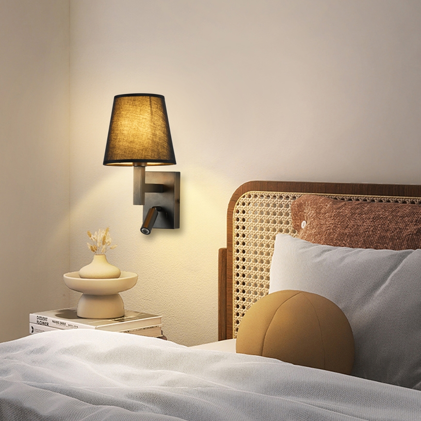 Brilagi - Lampe murale LED DEYA 1xE14/40W/230V + LED/3W noir