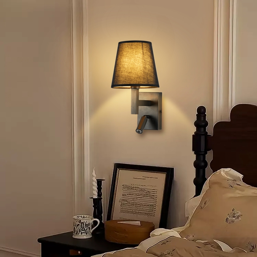 Brilagi - Lampe murale LED DEYA 1xE14/40W/230V + LED/3W noir