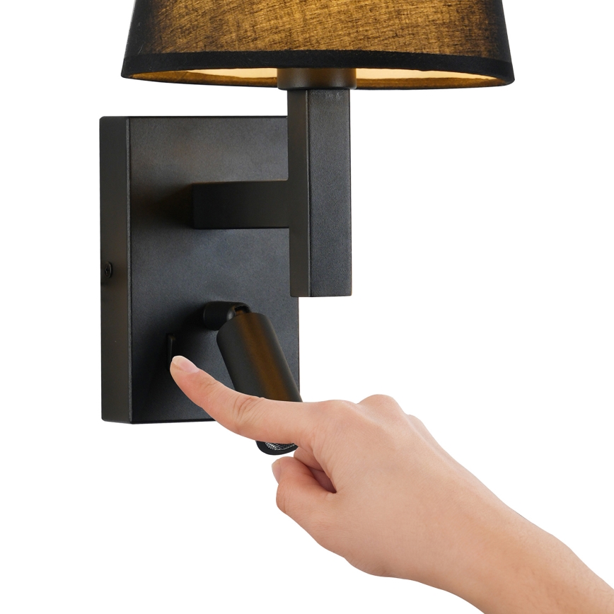 Brilagi - Lampe murale LED DEYA 1xE14/40W/230V + LED/3W noir