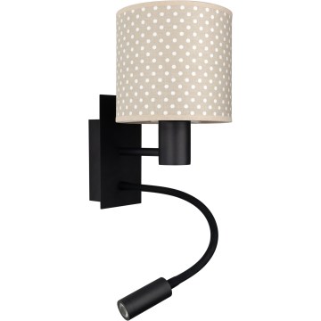 Brilagi - Lampe murale LED flexible BOBO 1xE27/25W/230V + LED/3W noir/beige/à pois