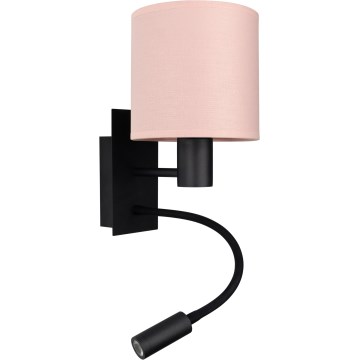 Brilagi - Lampe murale LED flexible BOBO 1xE27/25W/230V + LED/3W noire/rose