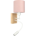 Brilagi - Lampe murale LED flexible BOBO WOOD 1xE27/25W/230V + LED/3W chêne/blanc/rose