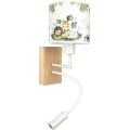 Brilagi - Lampe murale LED flexible pour enfant BOBO WOOD 1xE27/25W/230V + LED/3W chêne/blanc/vert/jungle