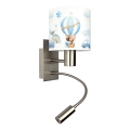 Brilagi - Lampe murale LED flexible pour enfants BOBO 1xE27/25W/230V + LED/3W chrome mat/blanc/bleu/oursons