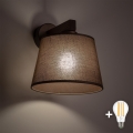 BRILAGI - Lampe murale LED LATTE 1xE27/15W/230V pin/marron