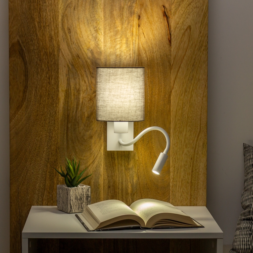 Brilagi - Applique murale LED flexible NUBILA 1xE27/25W/230V + LED/3W blanc/anthracite