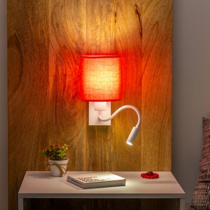 Brilagi - Applique murale LED flexible NUBILA 1xE27/25W/230V + LED/3W blanc/rouge