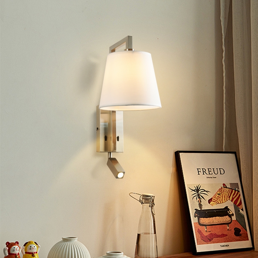 Brilagi - Lampe murale LED RAYA 1xE14/40W/230V + LED/3W blanc/chrome mat