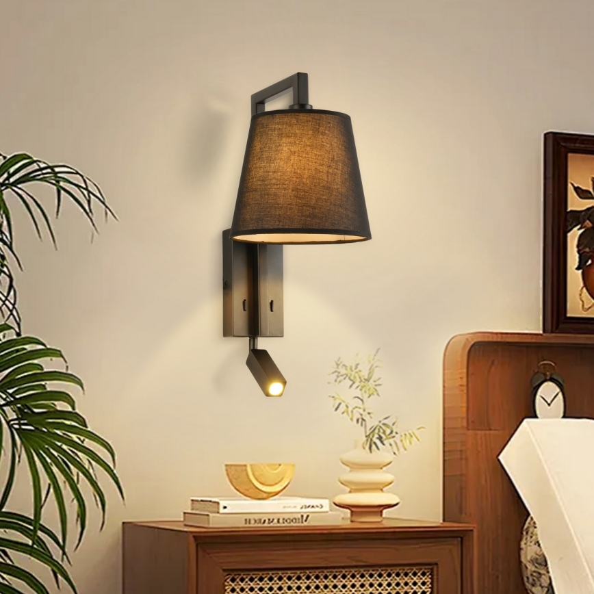 Brilagi - Lampe murale LED RAYAS 1xE14/40W/230V + LED/3W noir