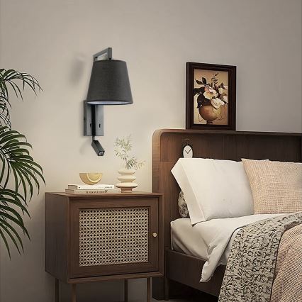 Brilagi - Lampe murale LED RAYAS 1xE14/40W/230V + LED/3W noir