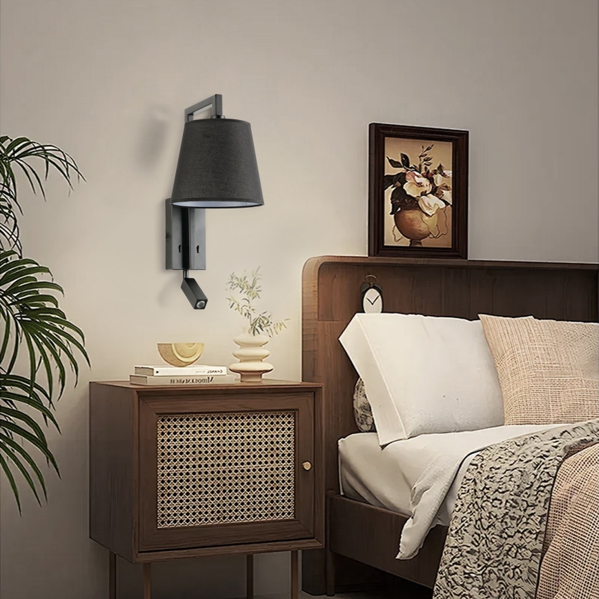 Brilagi - Lampe murale LED RAYAS 1xE14/40W/230V + LED/3W noir