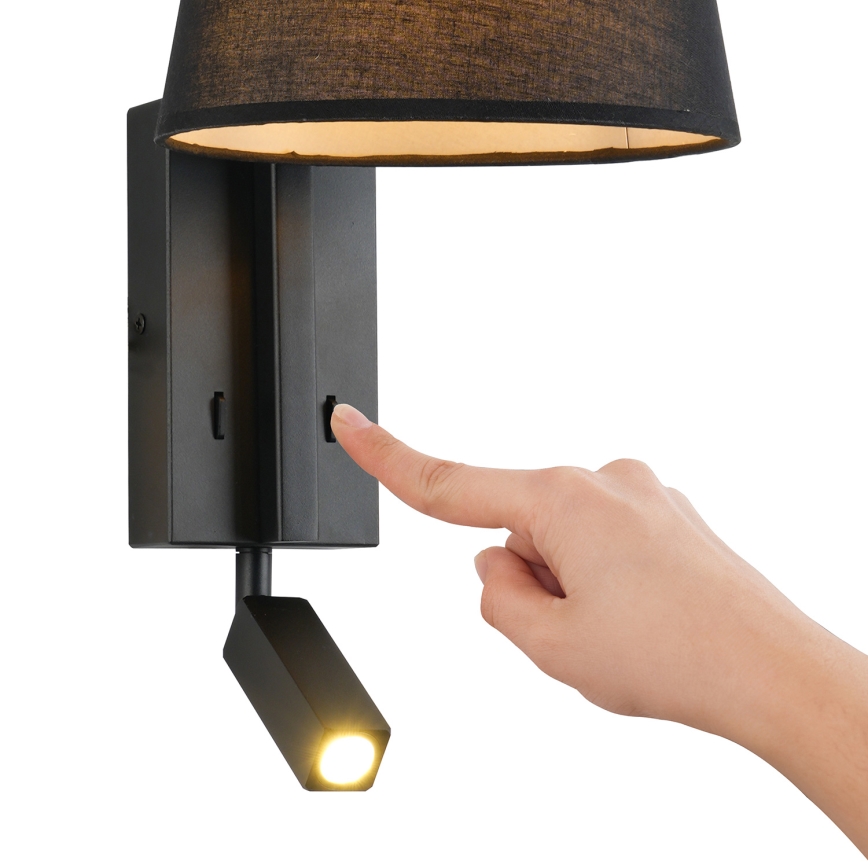 Brilagi - Lampe murale LED RAYAS 1xE14/40W/230V + LED/3W noir
