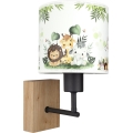 Brilagi - Lampe murale pour enfant BOBO WOOD 1xE27/25W/230V chêne/noir/blanc/vert/jungle
