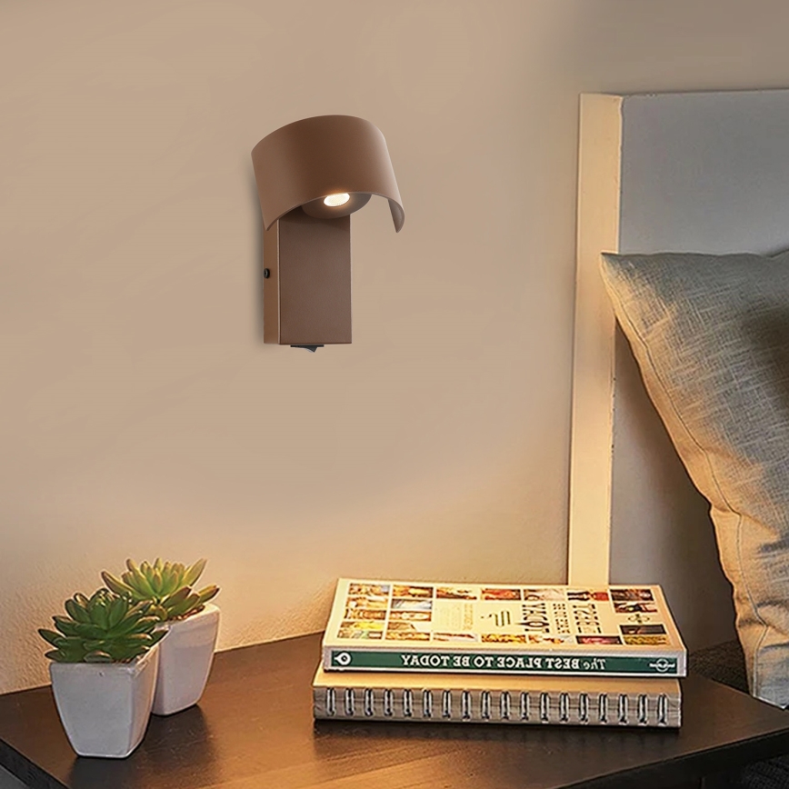 Brilagi - Lampe murale VASTO LED/3W/230V marron
