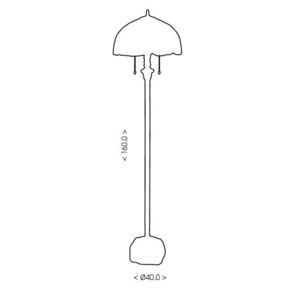 BRILAGI - Lampe sur pied Tiffany en vitrail CORAL 2xE27/60W/230V