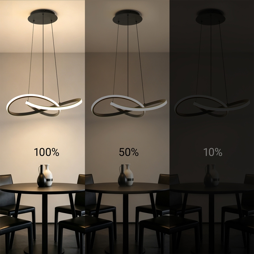 Brilagi - Suspension LED dimmable sur câbles INFINITY LED/55W/230V 3000-6000K 50x50 cm noir + télécommande