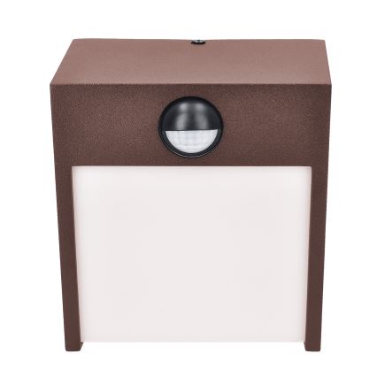 Brilagi - Applique murale LED extérieure avec capteur TERNI LED/12W/230V marron IP44