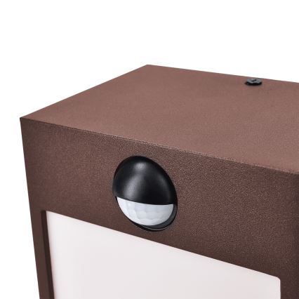 Brilagi - Applique murale LED extérieure avec capteur TERNI LED/12W/230V marron IP44