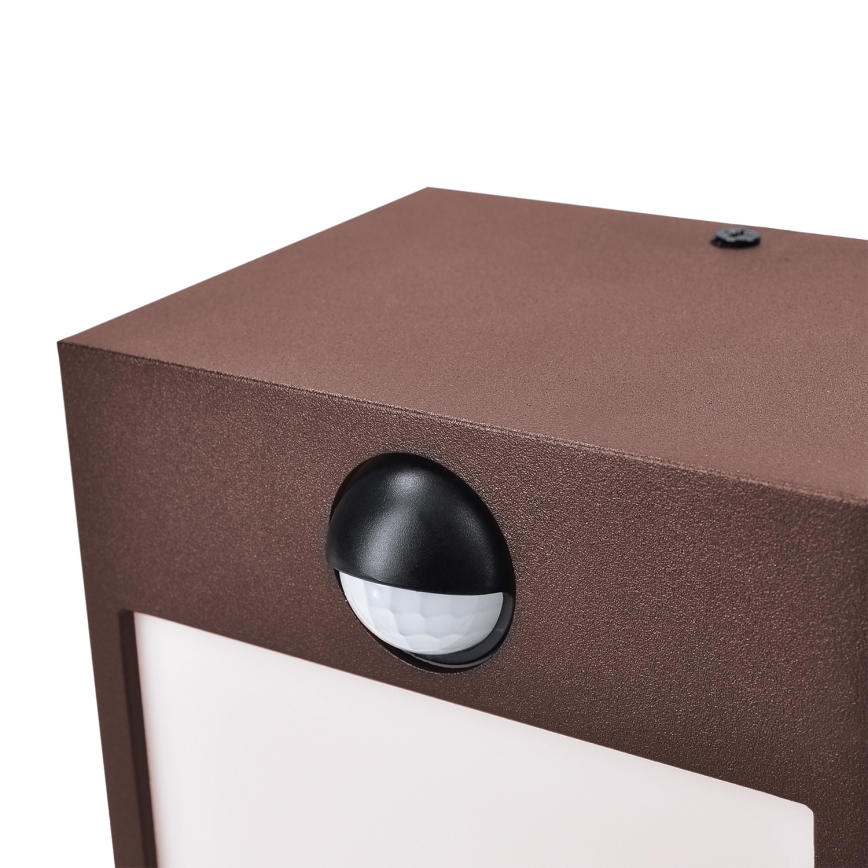 Brilagi - Applique murale LED extérieure avec capteur TERNI LED/12W/230V marron IP44