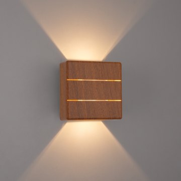 Brilagi -LED Applique murale d'extérieur DOUBLERAY LINE LED/6W/230V décor bois IP54