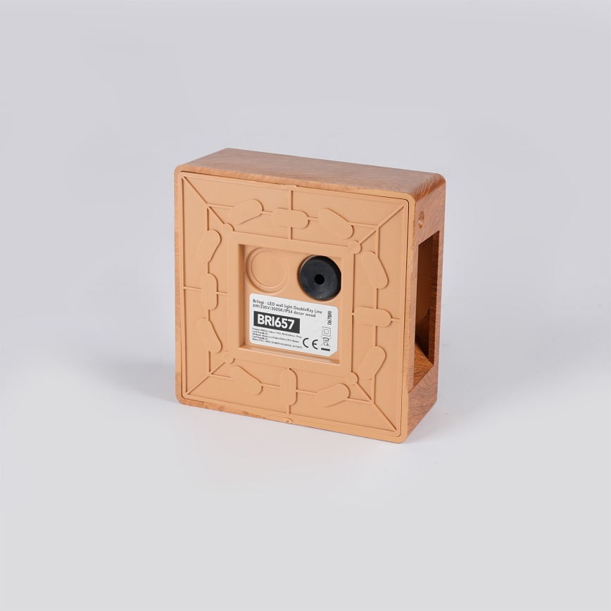 Brilagi -LED Applique murale d'extérieur DOUBLERAY LINE LED/6W/230V décor bois IP54