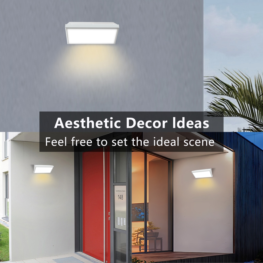 Brilagi - Applique murale LED d'extérieur avec détecteur TRIANGLE LED/20W/230V blanche IP65