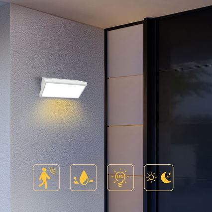 Brilagi - Applique murale LED d'extérieur avec détecteur TRIANGLE LED/20W/230V blanche IP65