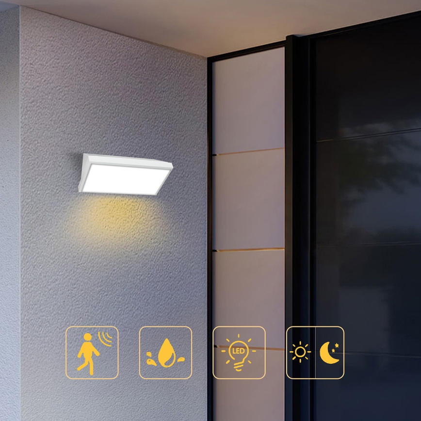 Brilagi - Applique murale LED d'extérieur avec détecteur TRIANGLE LED/20W/230V blanche IP65