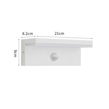 Brilagi - Applique murale d'extérieur LED avec détecteur TESSI LED/10W/230V blanche IP54