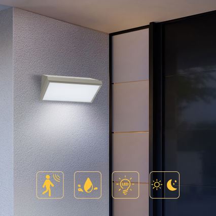 Brilagi - Applique murale d'extérieur LED avec capteur TRIANGLE LED/20W/230V gris IP65