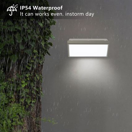 Brilagi - Applique murale d'extérieur LED avec capteur TRIANGLE LED/20W/230V gris IP65