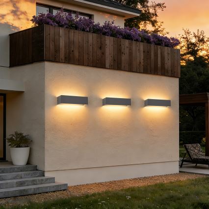 Brilagi - Applique murale extérieure DONNANI LED/12W/230V 30 cm anthracite IP44