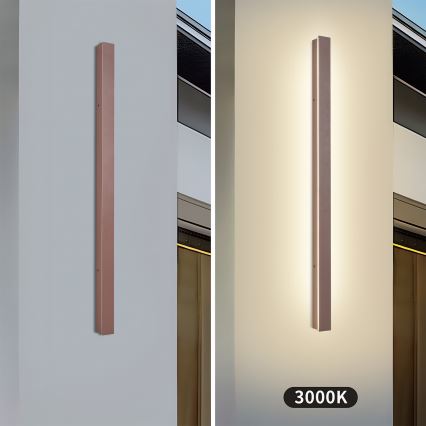 Brilagi - Applique murale extérieure LINEAR LED/22W/230V 3000K IP65 100 cm marron IRC 90