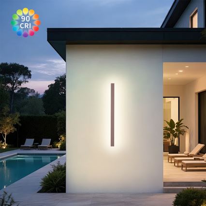 Brilagi - Applique murale extérieure LINEAR LED/22W/230V 3000K IP65 100 cm marron IRC 90