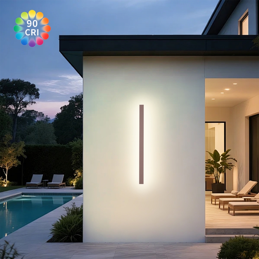 Brilagi - Applique murale extérieure LINEAR LED/22W/230V 3000K IP65 100 cm marron IRC 90