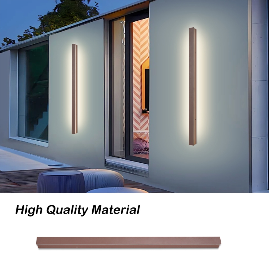 Brilagi - Applique murale extérieure LINEAR LED/22W/230V 3000K IP65 100 cm marron IRC 90