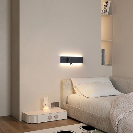 Brilagi - Spot mural LED avec port USB NOCTIS LED/3W/230V + LED/9W noir