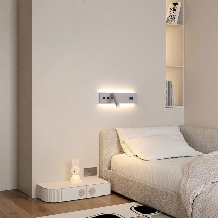 Brilagi - Applique murale spot LED NOCTIS avec port USB, LED/3W/230V + LED/9W, beige