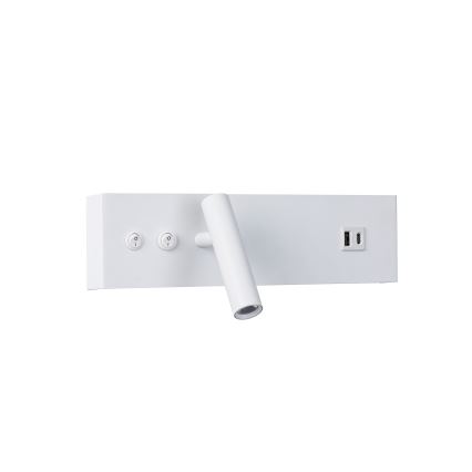 Brilagi - Spot mural LED avec port USB NOCTIS LED/3W/230V + LED/9W blanc