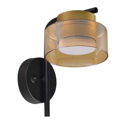 Brilagi - Lampe murale LED RGB+CCT dimmable AURA LUX 1xGX53/14W/230V 2700-6500K Wi-Fi Tuya noir/doré