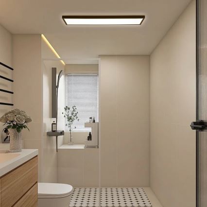 Brilagi- LED Badkamer plafondlamp FRAME LED/40W/230V 120x30 cm IP44 zwart