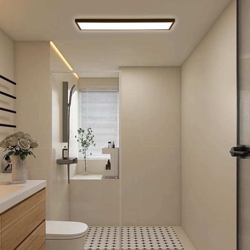 Brilagi- LED Badkamer plafondlamp FRAME LED/40W/230V 120x30 cm IP44 zwart