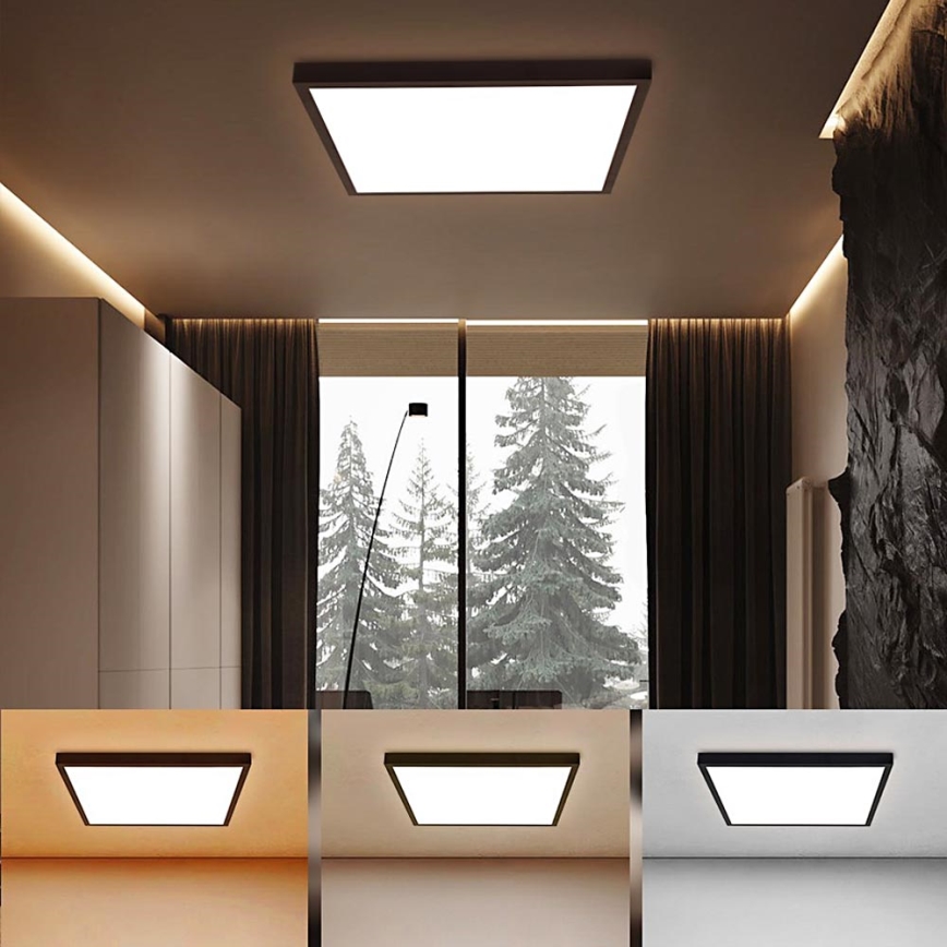 Brilagi - LED Badkamer plafondlamp FRAME LED/50W/230V 60x60 cm 3000/4000/6000K IP44 zwart