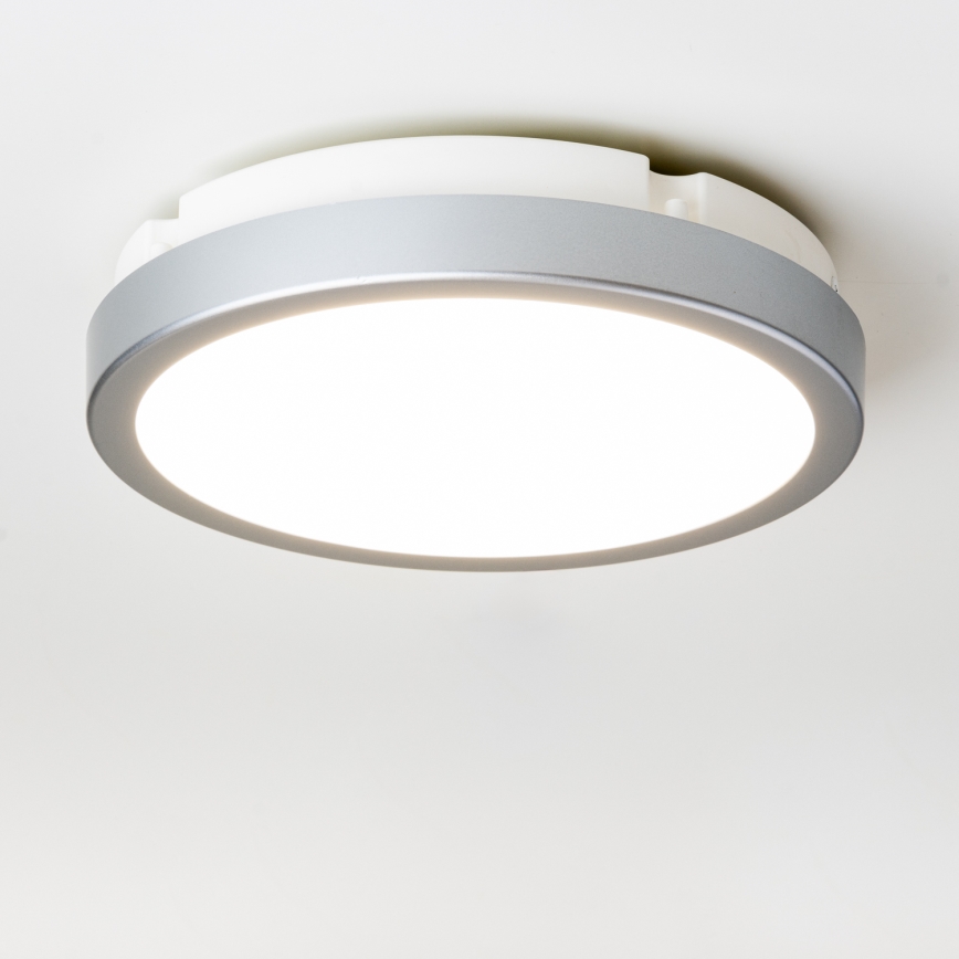 Brilagi - LED Badkamer plafondlamp PERA 18W/230V diameter 22 cm IP65 zilver