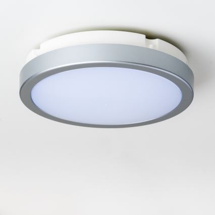 Brilagi - LED Badkamer plafondlamp PERA 18W/230V diameter 22 cm IP65 zilver