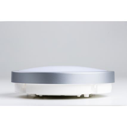 Brilagi - LED Badkamer plafondlamp PERA 18W/230V diameter 22 cm IP65 zilver