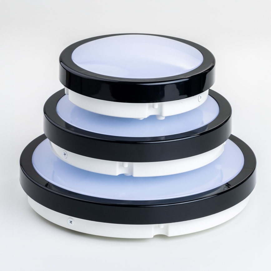 Brilagi - LED Badkamer plafondlamp PERA LED/12W/230V diameter 18 cm IP65 zwart